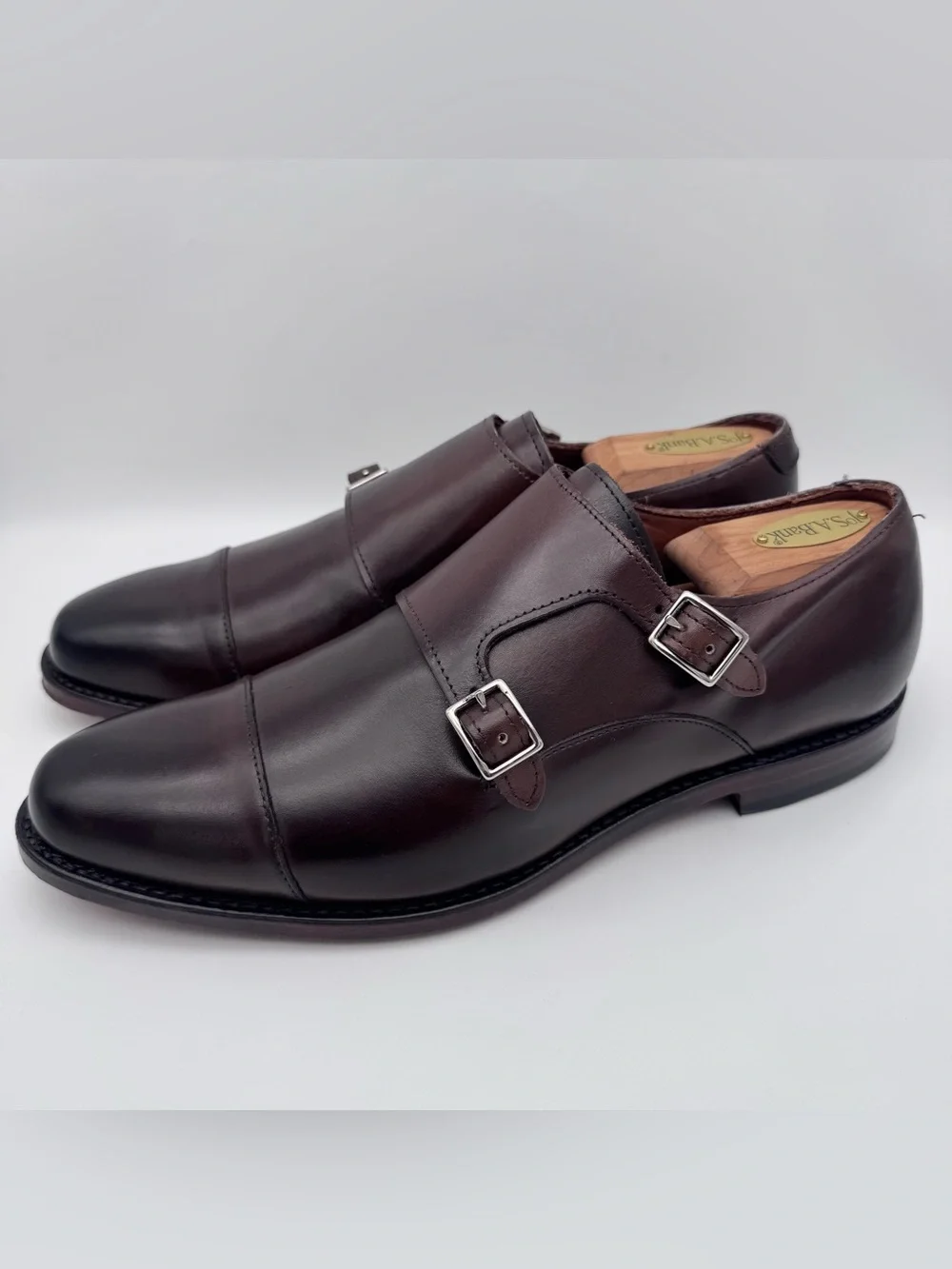 Allen Edmonds Mora 2.0 Brown Leather Double Monk Strap Shoes Men's Size 9 D